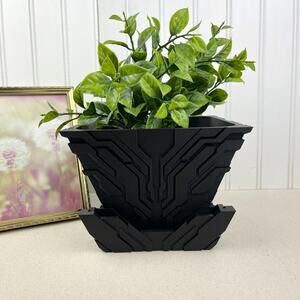 Futuristic Geometric Planter Pot, Uplink Planter, Circuit Board Design, Indoor